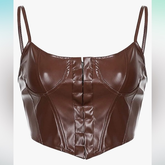 NWOT PU leather bustier corset top - Picture 1 of 5